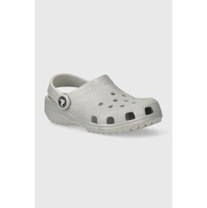 Detské šľapky Crocs CLASSIC GLITTER CLOG šedá farba