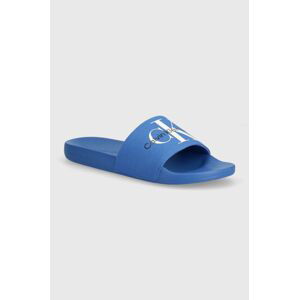 Šľapky Calvin Klein Jeans SLIDE MONOGRAM CO pánske, oranžová farba