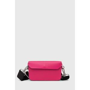 Kožená kabelka AllSaints ružová farba