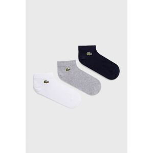 Ponožky Lacoste (3-pak) RA4183-5KC, pánske, šedá farba