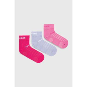 Ponožky Skechers 3-pak biela farba