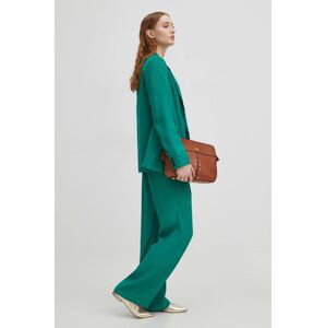 Nohavice Medicine dámske, zelená farba, široké, vysoký pás