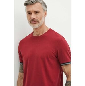 Bavlnené tričko Medicine pánsky, červená farba, jednofarebný