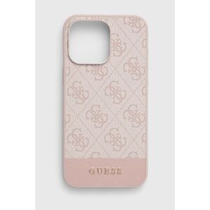 Puzdro na mobil Guess iPhone 15 Pro Max 6.7 ružová farba, GUHCP15XG4GLPI