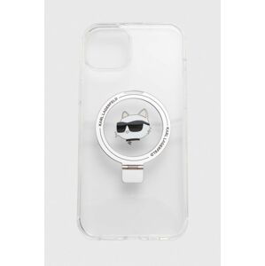 Puzdro na mobil Karl Lagerfeld iPhone 15 Plus / 14 Plus 6.7 biela farba, KLHMP15MHMRSCHH