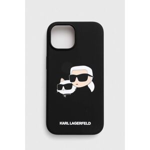 Puzdro na mobil Karl Lagerfeld iPhone 15 / 14 / 13 6.1 čierna farba, KLHMP15SSKCHPPLK