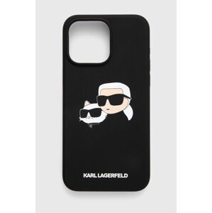 Puzdro na mobil Karl Lagerfeld iPhone 15 Pro Max 6.7 čierna farba, KLHMP15XSKCHPPLK