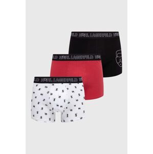 Boxerky Karl Lagerfeld 3-pak pánske, červená farba, 245M2104