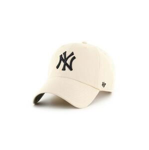 Šiltovka 47 brand MLB New York Yankees béžová farba, s nášivkou, B-BPCAM17GWS-NT