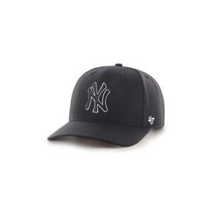 Šiltovka s prímesou vlny 47 brand MLB New York Yankees čierna farba, s nášivkou, B-CLZOE17WBP-BKB