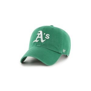 Bavlnená šiltovka 47 brand MLB Oakland Athletics zelená farba, s nášivkou, B-NLRGW18GWS-KYA