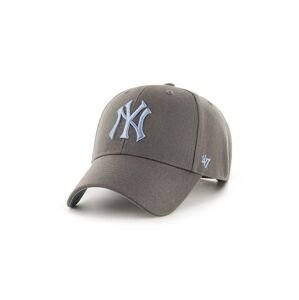 Bavlnená šiltovka 47 brand MLB New York Yankees šedá farba, s nášivkou, BCPTN-SUMVP17WBP-GH01