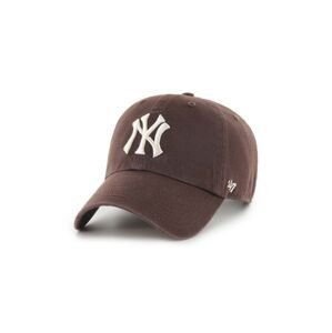Bavlnená šiltovka 47 brand MLB New York Yankees hnedá farba, s nášivkou, B-NLRGW17GWS-BWE