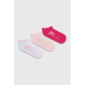 Detské ponožky Fila 3-pak dámske, ružová farba, F6935