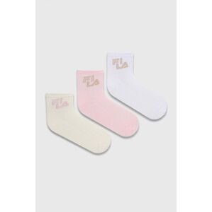 Ponožky Fila 3-pak dámske, ružová farba, F6943