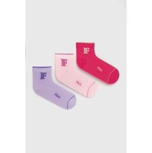 Ponožky Fila 3-pak dámske, fialová farba, F6945