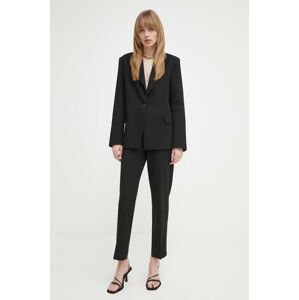 Nohavice 2NDDAY Anny - Attired Suiting dámske, čierna farba, priliehavé, vysoký pás, 2000162119