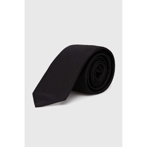 Hodvábna kravata HUGO čierna farba, 50522110