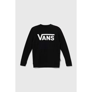 Detská bavlnená mikina Vans CLASSIC II CREW čierna farba, s potlačou, VN000K99BLK1