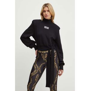 Bavlnená mikina Versace Jeans Couture dámska, čierna farba, s nášivkou, 77HAI311 F0010