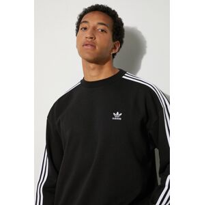 Mikina adidas Originals Adicolor Oversized Crew pánska, čierna farba, s nášivkou, IZ1829