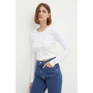 Kardigán Calvin Klein Jeans dámsky, biela farba, tenký, J20J224057