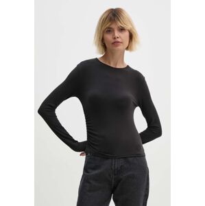 Tričko s dlhým rukávom Calvin Klein Jeans dámske, čierna farba, J20J224065