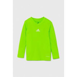 Detské tričko s dlhým rukávom adidas Performance TEAM BASE TEE Y zelená farba, s potlačou, GN7513