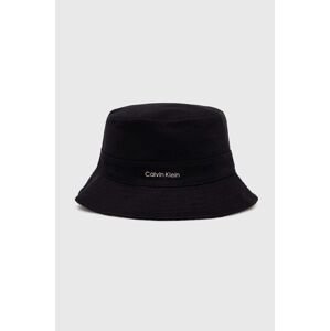 Obojstranný klobúk Calvin Klein čierna farba, K60K612035
