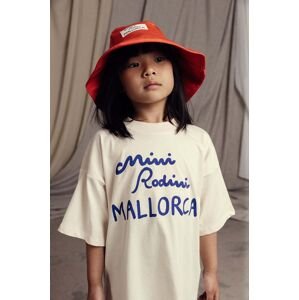 Detský bavlnený klobúk Mini Rodini Mallorca oranžová farba, bavlnený