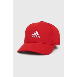 Detská bavlnená šiltovka adidas Performance LK CAP červená farba, s nášivkou, IY5421