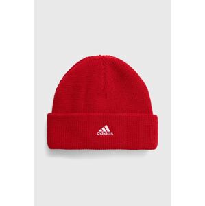 Čiapka adidas Performance LK BEANIE červená farba biela, z hrubej pleteniny, IY7842