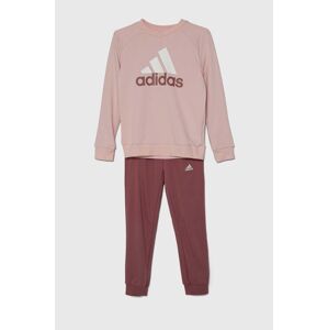 Detská tepláková súprava adidas J BL FT TS ružová farba, IY5432