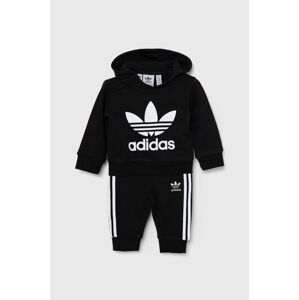 Detská tepláková súprava adidas Originals HOODIE SET čierna farba, IX5165