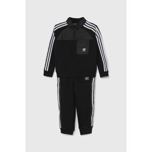 Detská tepláková súprava adidas Originals CREW SET HZ čierna farba, IY4818