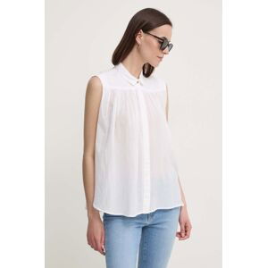 Košeľa Pepe Jeans MINA dámska, biela farba, voľný strih, s klasickým golierom, PL304892