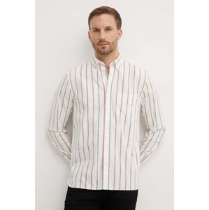 Bavlnená košeľa Tommy Hilfiger pánska, biela farba, regular, s golierom button-down, MW0MW35765