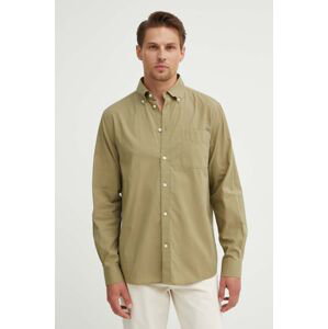 Bavlnená košeľa Les Deux pánska, zelená farba, regular, s golierom button-down, LDM410183