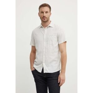 Bavlnená košeľa Pepe Jeans MACO pánska, béžová farba, regular, s klasickým golierom, PM308571