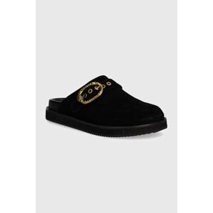 Semišové šľapky Kurt Geiger London Mayfair Casual Flat Mule dámske, čierna farba, 1293100209