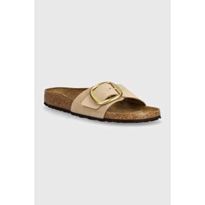 Nubukové šľapky Birkenstock Madrid Big Buckle béžová farba, 1024009