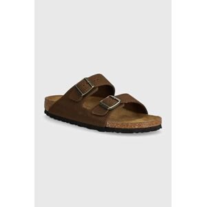 Semišové šľapky Birkenstock Arizona dámske, hnedá farba, 1028264