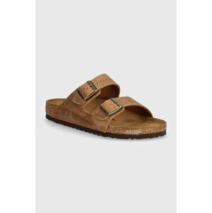 Semišové šľapky Birkenstock Arizona pánske, hnedá farba, 1028272