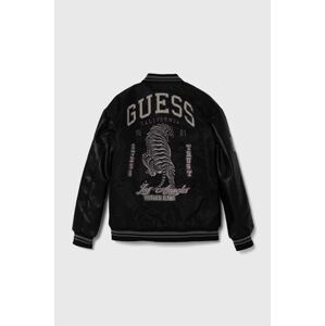 Detská bunda bomber Guess čierna farba, L4YL03 WGB90