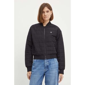 Bunda Calvin Klein Jeans dámska, čierna farba, prechodná, oversize, J20J223871