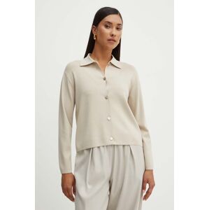 Kardigán Max Mara Leisure dámsky, béžová farba, tenký, 2426316017600