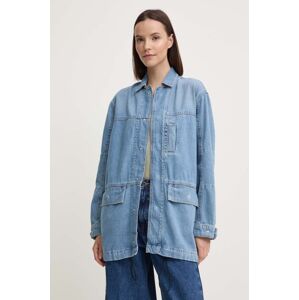 Rifľová bunda Pepe Jeans CLARENCE dámska, prechodná, oversize, PL402413