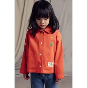Detská bavlnená bunda Mini Rodini Mallorca oranžová farba