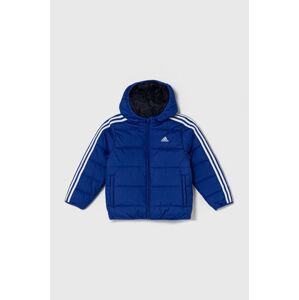 Detská bunda adidas J ESS 3S PAD tmavomodrá farba, IW0543