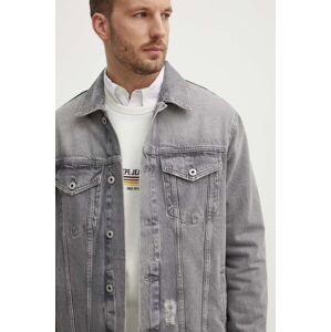 Rifľová bunda Pepe Jeans RELAXED JACKET pánska, šedá farba, prechodná, PM402972UI3